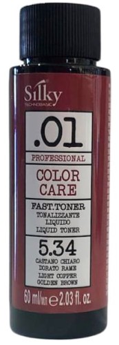 SILKY .01 FAST TONER 5.34 JASNY MIEDZIANY ZŁOTY BRĄZ 60ML