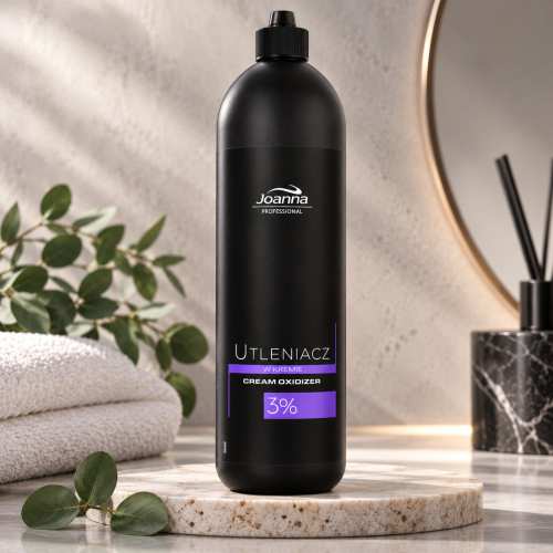 Joanna Professional Utleniacz w Kremie 3% 1000 ml – profesjonalny oksydant do koloryzacji włosów, przeznaczony do stosowania z odpowiednimi farbami i rozjaśniaczami. Kremowa konsystencja ułatwia mieszanie i aplikację. Dostępny w ART FRYZ.