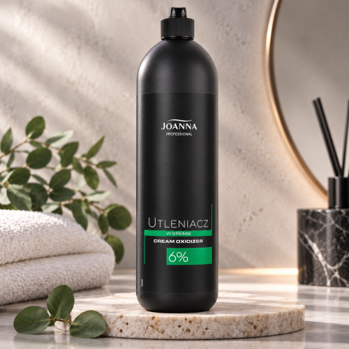 Joanna Professional Utleniacz w Kremie 6% 1000 ml – profesjonalny oksydant do koloryzacji włosów, przeznaczony do stosowania z odpowiednimi farbami i rozjaśniaczami. Kremowa konsystencja ułatwia mieszanie i aplikację. Dostępny w ART FRYZ.